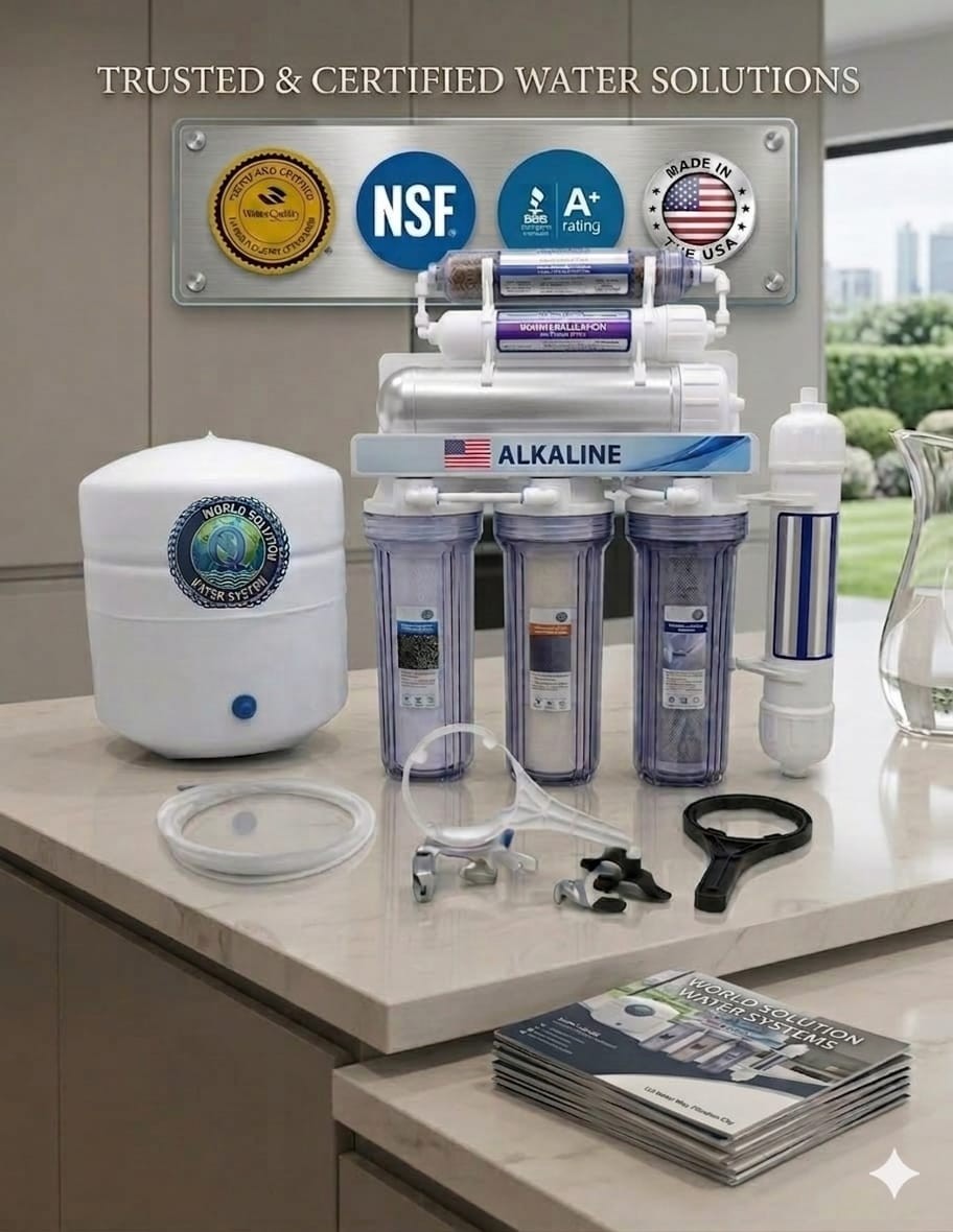 Water filtration products display